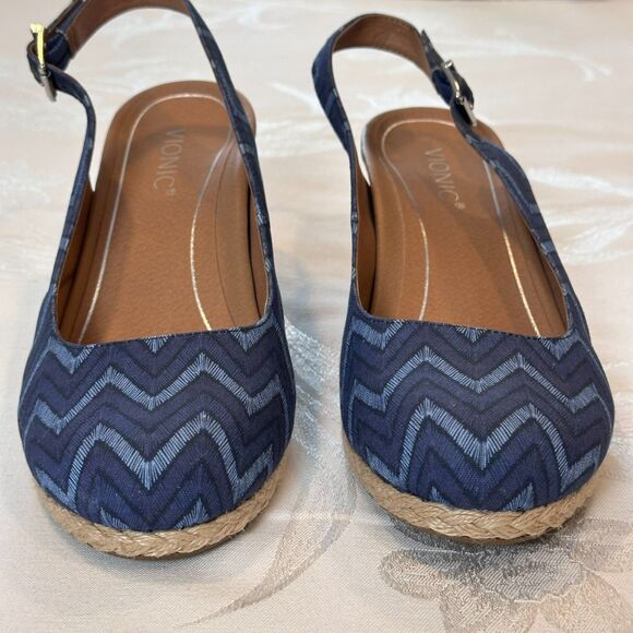 VIONIC Coralina Chevron Women Sandal Size (11) Slingback Wedge Espadrille - Picture 4 of 11